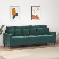 LAPOOH 359315 3 vietų sofa, tamsiai žalia, 180 cm, aksomas, svetainės sofa, sofos ir kušetės, poilsio sofa, svetainės sofa, sofa su