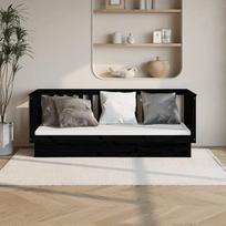 LAPOOH Dienos lova, Sofa lova, Miegamoji sofa, Sofa lova, Sofa lova, Sofa lova, Sofa lova, Dienos lova, Sofa lova, Miegamoji sofa, Paauglių lova, Juoda, 90 x 190 cm, Pušies masyvas