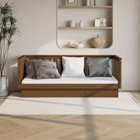 LAPOOH Dienos lova, sofa lova, sofa su miego funkcija, sofa lova, sofa lova, sofa lova, sofa lova, dienos lova, sofa lova, sofa lova, jaunimo lova, medaus rudos spalvos, 75 x 190 cm, pušies masyvas
