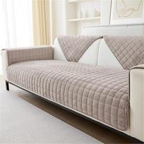 LINGKY Sofos užvalkalas, aksominis sofos užvalkalas, L formos / kampinė sofa, 4/3/2/1 sėdimos vietos, sofos užvalkalas, itin minkšta sofos apsauga, neslystanti, sofos apsauga, katė, šuo (Taupe, 70 x 210 cm, stačiakampio formos)