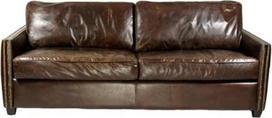Lounge sofa rūdžių 3 sėdimų vietų derliaus odos natūralios odos sofa sofa derliaus cigaras, tamsiai rudos spalvos