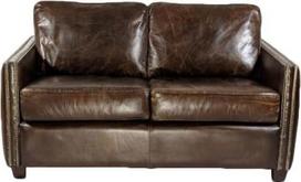 Lounge sofa Rust 2 sėdimų vietų Vintage odinė natūralios odos sofa sofa Vintage Cigar, tamsiai ruda
