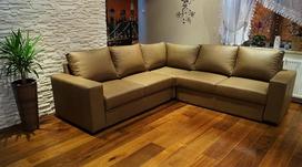 Mallorca RE Natūralios odos kampinė sofa 245 x 245 cm Sofa-lova su lovos funkcija ir lovos dėže Kampinė sofa iš natūralios odos Hermes Mocha