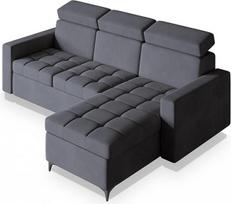 Masseno Paros 06 Kame Kampinė sofa su miego funkcija L formos sofa su lovos dėže Svetainės sofa-lova Sofa-lova Sofa-lova Kanapių rinkinys Pilka