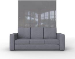 MAXIMAHOUSE "Invento LED" vertikali spinta lova su sofa, 160 V, su mediniu rėmu, sieninė sulankstoma lova 160 x 200 cm, suaugusiesiems, moderni koncepcija ir dizainas, tvirta, praktiška