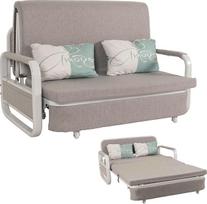 Mendler HWC-M83 Sofa lova 130 x 185 cm Audinys / tekstilė Šviesiai pilka