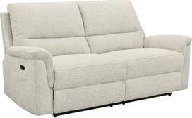 Meubletmoi LEONIE Relax 3 vietų sofa L 196 cm Dvigulė elektrinė motorizuota minkšto audinio smėlio spalvos - moderni ir atpalaiduojanti atmosfera