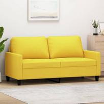 Minkštasuolis 359168 2 vietų sofa sofa 2 vietų minkštasuoliai gyvenamajam kambariui Minkštasuoliai šviesiai geltonos spalvos 140 cm audinys