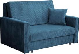 Mirjan24 Viva Bis Premium II sofa su miego funkcija, 2-vietė minkšta sofa su lovos dėže ir pagalvėlėmis, sofos-lovos komplektas, sofa-lova, gyvenamasis plotas, audinys: (Poso 05)