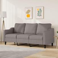 Modernes 3-Sitzer Sofa Taupe 180 cm Stoff Sofa Wohnzimmer Couch mit Metallgestell, bequem für Entspannung Fernsehen Gäste, strapazierfähig langlebig