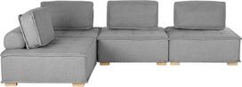 Modulinė 4 vietų kampinė sofa su minkštu užvalkalu Pilka Gyvenamasis kraštovaizdis L formos Šiuolaikinis Tibro