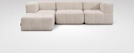 Modulinė sofa 4 dalių smėlio spalvos modulinė sofos konfigūracija C lanksti sofa gyvenamajam kambariui išskleidžiama