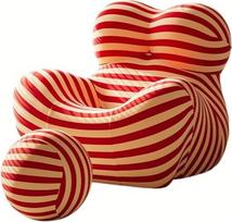 Motinos apkabinimo kėdė Laisvalaikio sofos kėdė ir pėdkelnės Lounge Sofa kokybiškas Sponge Lazy Couch (dryžiai) (spalva: A, dydis: 30 * 28 colių)