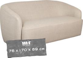 MR. DEKO Loconia Lounge Sofa Beige 2,5 sėdimos vietos I Skandinaviška sofa su tekstūruotu audiniu I Modernus gyvenamasis peizažas su porankiais I Vidaus sėdimieji baldai 170 cm I Minkštas suoliukas Gyvenamasis kambarys H x Š x D Apie 76 x 170 x 89 cm