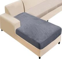 NAISI Sekcinės sofos dangtelis Velveto atskiras šezlongų dangtelis Minkštas įtempiamas sofos dangtelis kairiajam/dešiniajam šezlongui (Chaise Longue, tamsiai pilka)