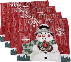 NUOBESTY 4stücke Weihnachtliche Tischsets Tischunterlagen mit Weihnachtsmotiven Dekorative Platzsets für Tischdekoration Schutz vor Kratzern