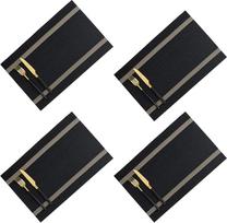 Padėkliukai, atsparūs karščiui, atsparūs dėmėms, neslystantys plaunami PVC padėkliukai, austi viniliniai padėkliukai, 4 vnt. (juodi)/285 (spalva : juoda)