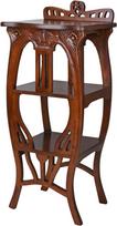 Palazzo Lux014 Šoninis staliukas Art Nouveau Raudonmedžio stalas Muzikinė lentyna Medinė lentyna Rudos spalvos 94 cm aukščio medžio masyvo stovinti lentyna