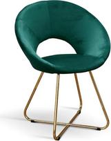 PAZZO DESIGN Iris id_2131 2 kėdžių komplektas, virtuvės kėdės, svetainės kėdės, aksominės kėdės, dizaino kėdės, žalios spalvos, metalinės kojos, aukso spalvos