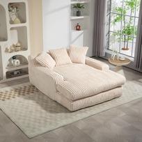 Prabangi laidinė sofa lova - moderni sofa su 4 pagalvėlėmis, itin minkšta ir daugiafunkcinė velvetinė sofa be surinkimo, erdvę taupanti sofa lova (smėlio spalvos2)