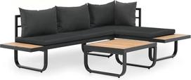 Priimamasis, sofa, sofos komplektas, minkšta sofa, 2 dalių sodo kampinis sofos komplektas su pagalvėlėmis, aliuminio WPC, skirtas svetainei, miegamajam, biurui