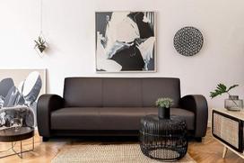 Quattro Meble Mediolan Tikros odos 3-vietė sofa 222 cm pločio su miego funkcija ir lovos dėže Odinė sofa Tikros odos sofa Didelis spalvų pasirinkimas