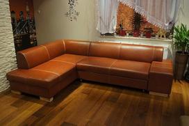 Quattro Meble Tikros odos kampinė sofa London 275 x 185 cm Sofa-lova su lovos funkcija ir lovos dėže Tikros odos kampinė sofa