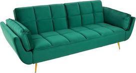 riess-ambiente.de Retro sofa lova Boutique 213 cm Smaragdo žalios spalvos aksomas su auksinėmis kojelėmis Sofa lova Couch Nosage Suspension
