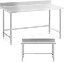 Royal Catering Nerūdijančio plieno sieninis stalviršis su apvadu 150x70 cm