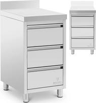 Royal Catering Viešojo maitinimo sieninė spintelė su apvadu ir 3 stalčiais STAL 50 x 60 cm
