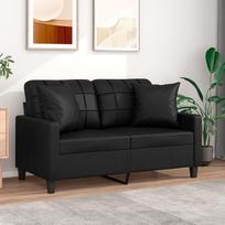 SECOLI 2-vietė dirbtinės odos sofa 2-vietė sofa 2-vietė sofa 2-vietė sofa 2-vietė sofa 2-vietė maža, skirta svetainei / miegamajam / biurui / butui - juoda 2-vietė sofa: 120 cm