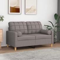 SECOLI 2-vietė sofa su dekoratyvine pagalvėle Sofa 2-vietė sofa 2-vietė sofa 2-vietė sofa Medžiaginė sofa 2-vietė sofa Maža svetainė / miegamasis / biuras / butas Taupe 2-vietė sofa 120 cm