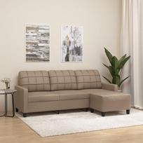 SECOLI 3-vietė sofa su taburete Dirbtinės odos sofa 3-vietė sofa 3-vietė sofa 3-vietė sofa 3-vietė sofa 3-vietė maža gyvenamajam kambariui miegamajam biurui Namai Cappuccino 3-vietė sofa su taburete