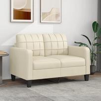 SECOLI Sofa 3-vietė kušetė Lounge Couch maža sofa svetainei / miegamajam / biurui / butui - 2-vietė - 120 cm - kreminė - dirbtinė oda