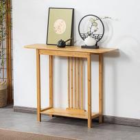 Siauras konsolinis staliukas prie sofos, medinis konsolinis staliukas prieškambaryje, suapvalintais kampais, tinka studijoms, miegamajam ir prieškambariui (100 cm / 39,4 colio)