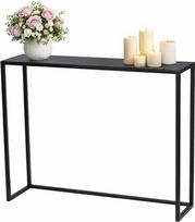 Siauras konsolinis staliukas, 80 cm, Konsolinis staliukas, Siauras konsolinis staliukas, Prieškambario staliukas, Dlur baldai Siauras, Juodas, 80 x 20,5 x 10 cm