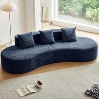 Šiuolaikinė išlenkta sekcinė sofa, lietaus lašai, aksominis audinys, 3 sėdimų vietų išlenktos formos sekcinė sofa, skirta svetainei, butui, namų dekorui, lengvai surenkama