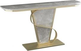 Šiuolaikinis konsolinis stalas, siauras įėjimo stalas su metaliniu pagrindu, sofos stalas, prieškambario stalas, skirtas svetainei, prieškambariui, fojė, 80/100/120 cm (spalva: pilka, dydis: 120 cm), -1