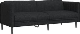Sofa 3-vietė juodo audinio minkšta sofa su atraminėmis kojelėmis, trijų vietų poilsio sofos dizainas Sofa svetainės sofa Svetainės sofa Svetainės sofa