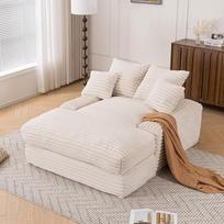 Sofa be kaulų, šezlongas, laidinė sofa, sofa be kaulų su 4 pagalvėlėmis, gali būti naudojama kaip sofa arba lova be surinkimo, taupo erdvę svetainėje, bute, smėlio spalvos