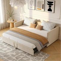 Sofa lova 90/180 x 200 cm, 2 vietų sofa lova su dėže, lova su skersiniu pagrindu, veliūrinė smėlio spalvos, čiužinys neįtrauktas (smėlio spalvos)