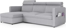 Sofa su miego funkcija 160 x 220 cm - Šviesiai pilka sofos lova - Kampinė sofa su miego funkcija ir lovos dėže - Sofa lova su lovos dėže