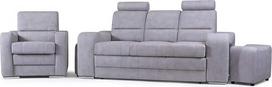 Sofa Vilni Minkšta sofa 3-vietė sofa lova dėžė Miego funkcija Žalia pilka juoda04 (3-vietė sofa + fotelis)