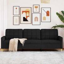 Sofa-lovas, fotelis su metaliniu rėmu, svetainės sofa, poilsio kėdė, televizoriaus kėdė, minkšta kėdė, medžiaginė sofa, audinys, juoda, 210 cm