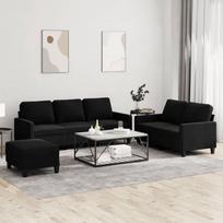 Sofos komplektas, Kėdė-lovas su pagalvėle, Sofa svetainės sofa su porankiais, Sofos komplektas, Dizainerio sofa, Sėdimieji baldai, Minkšti baldai, Velvetas juodas, su pagalvėlėmis ir kojūgaliais