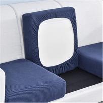 Sofos sėdynės pagalvėlių dangtelis Stretch Cushion Cover Baldų apsauga Sofos sėdynės dangtelis sofai Neslystantis audinys Tartan (Navy, 4 didelės sėdynės)