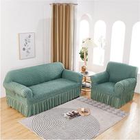 Sofos užvalkalai Chaise Longue Elastingas dešinės/kairės rankos L formos sofos užvalkalas su sijonu, įbrėžimams atsparūs sofos pagalvėlių užvalkalai, reguliuojami sofos užvalkalai, 1/2/3/4 sėdimosios vietos gyvenamajame kambaryje (spalva: žalia,