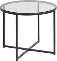 Šoninis staliukas juodas stiklas Skersmuo 55 cm
