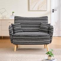 Sparnuotasis krėslas, poilsio krėslas, televizoriaus krėslas, patogus skaitymo krėslas, dvivietė sofa su medžio masyvo kojomis, Boucle verpalų krėslas, minkštas krėslas svetainei, studijai, butui, juodas