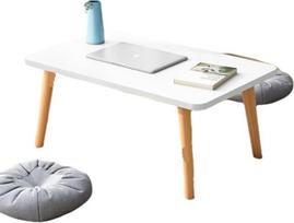 Stačiakampio formos sulankstomas medinis kavos staliukas, žemas grindų stalas, minimalistinis japoniškas tatamio stalas mažoms erdvėms, tinkamas mokytis, dirbti, skaityti, baltas, 70 cm